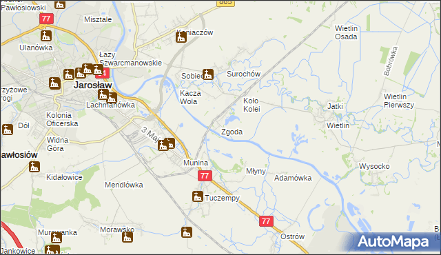 mapa Zgoda gmina Jarosław, Zgoda gmina Jarosław na mapie Targeo