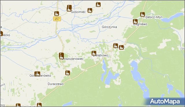 mapa Zielątkowo gmina Drezdenko, Zielątkowo gmina Drezdenko na mapie Targeo