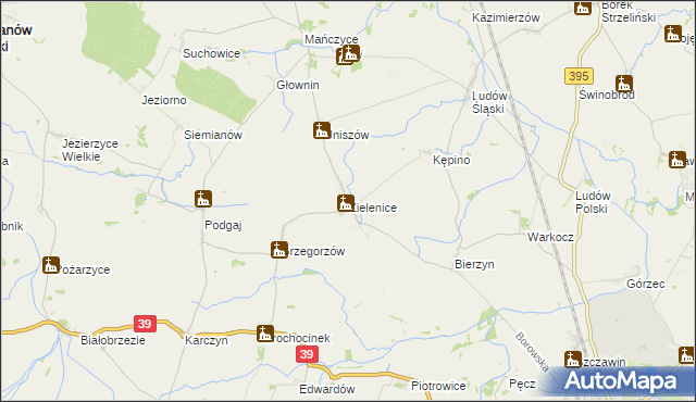 mapa Zielenice gmina Borów, Zielenice gmina Borów na mapie Targeo