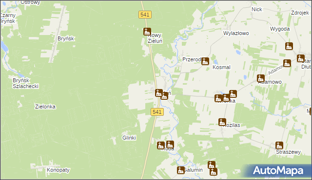 mapa Zieluń, Zieluń na mapie Targeo