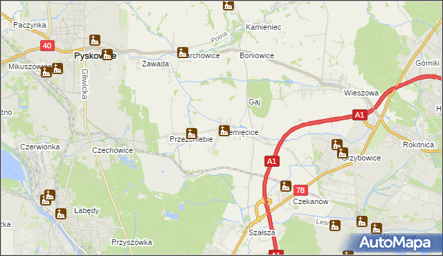 mapa Ziemięcice, Ziemięcice na mapie Targeo