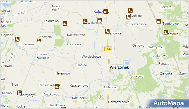 mapa Ziemięcin gmina Wierzbinek, Ziemięcin gmina Wierzbinek na mapie Targeo