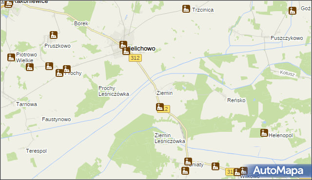 mapa Ziemin, Ziemin na mapie Targeo