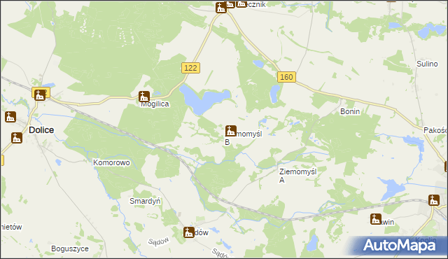 mapa Ziemomyśl B, Ziemomyśl B na mapie Targeo