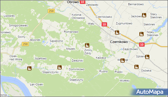 mapa Zimny Zdrój, Zimny Zdrój na mapie Targeo