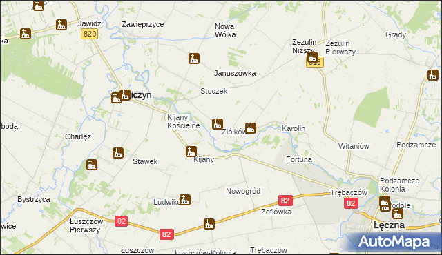 mapa Ziółków, Ziółków na mapie Targeo