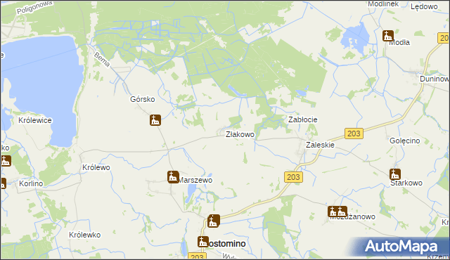 mapa Złakowo, Złakowo na mapie Targeo