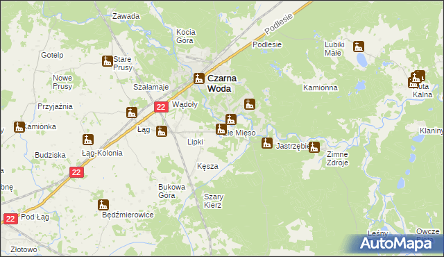 mapa Złe Mięso, Złe Mięso na mapie Targeo