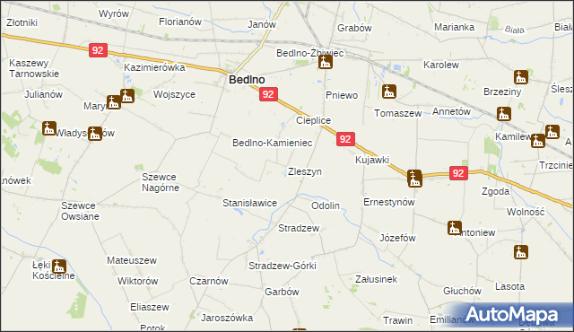 mapa Zleszyn, Zleszyn na mapie Targeo