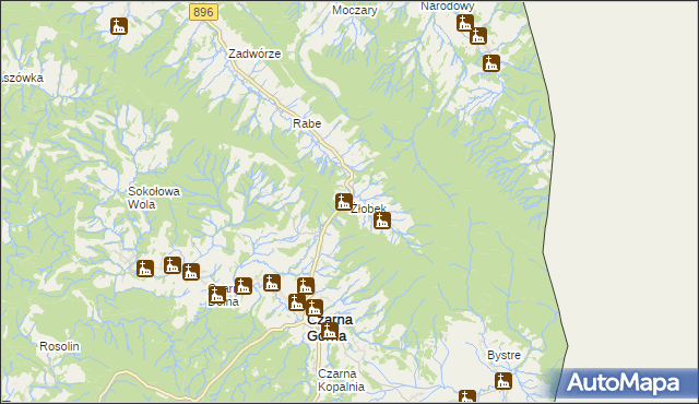 mapa Żłobek gmina Czarna, Żłobek gmina Czarna na mapie Targeo