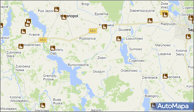 mapa Żłobin, Żłobin na mapie Targeo