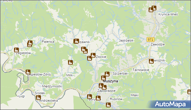 mapa Złockie, Złockie na mapie Targeo