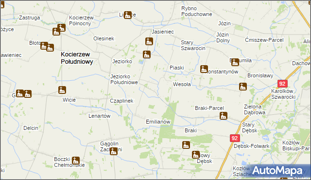 mapa Złota gmina Rybno, Złota gmina Rybno na mapie Targeo