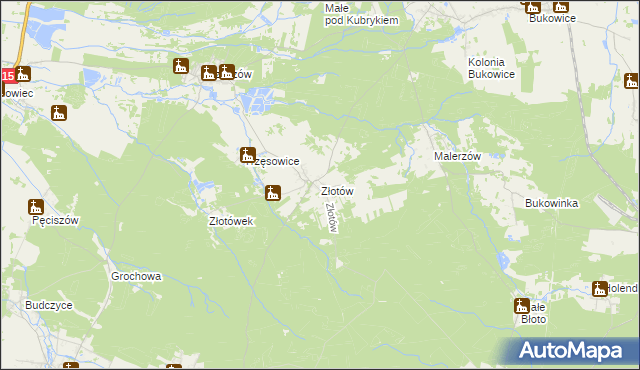 mapa Złotów gmina Zawonia, Złotów gmina Zawonia na mapie Targeo