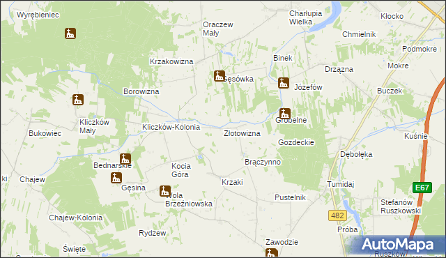 mapa Złotowizna, Złotowizna na mapie Targeo