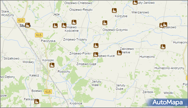 mapa Żmijewo-Kuce, Żmijewo-Kuce na mapie Targeo