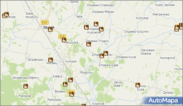 mapa Żmijewo-Ponki, Żmijewo-Ponki na mapie Targeo