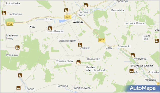 mapa Żółkiew, Żółkiew na mapie Targeo