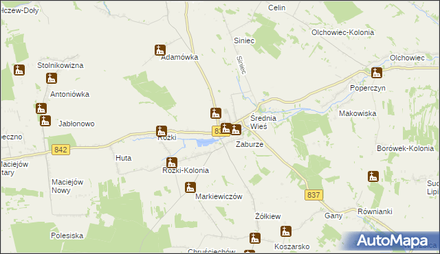 mapa Żółkiewka-Osada, Żółkiewka-Osada na mapie Targeo