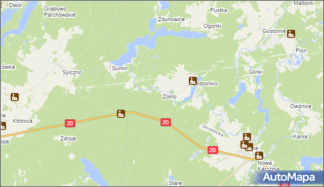 mapa Żółno, Żółno na mapie Targeo