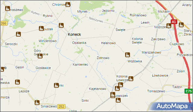 mapa Żołnowo, Żołnowo na mapie Targeo