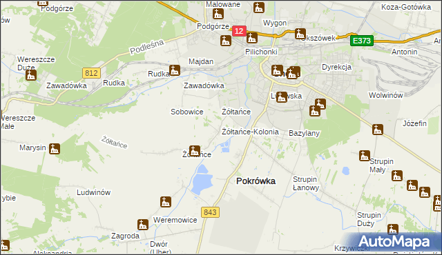 mapa Żółtańce-Kolonia, Żółtańce-Kolonia na mapie Targeo