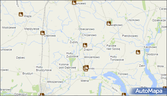 mapa Zrazim, Zrazim na mapie Targeo