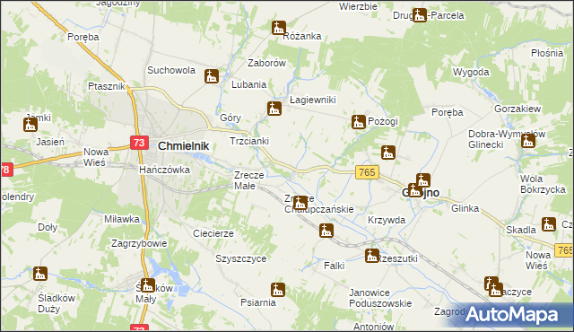 mapa Zrecze Duże, Zrecze Duże na mapie Targeo