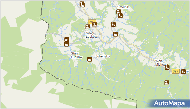 mapa Zubeńsko, Zubeńsko na mapie Targeo