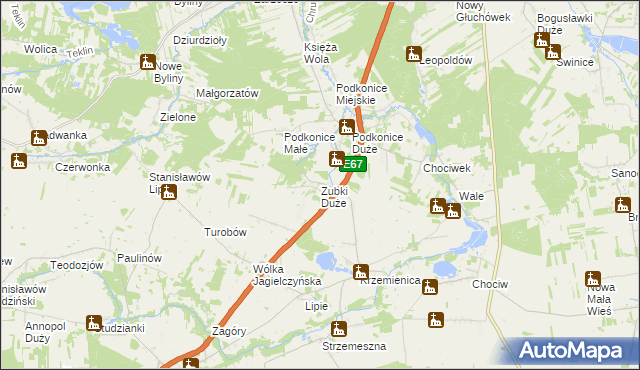 mapa Zubki Duże, Zubki Duże na mapie Targeo