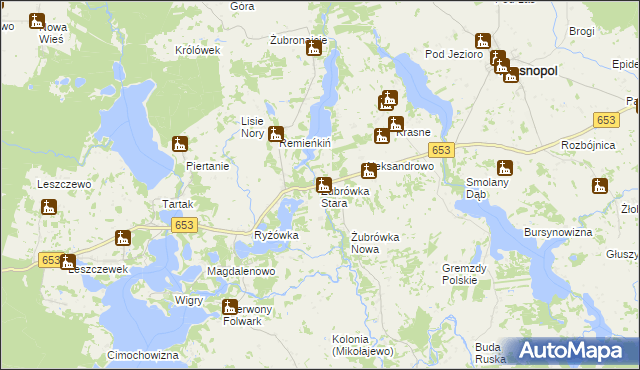 mapa Żubrówka Stara, Żubrówka Stara na mapie Targeo