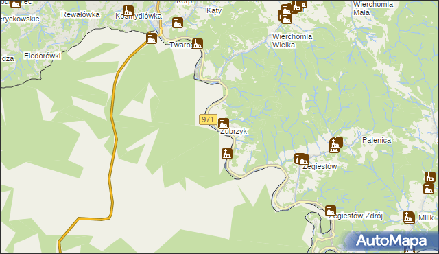 mapa Zubrzyk, Zubrzyk na mapie Targeo