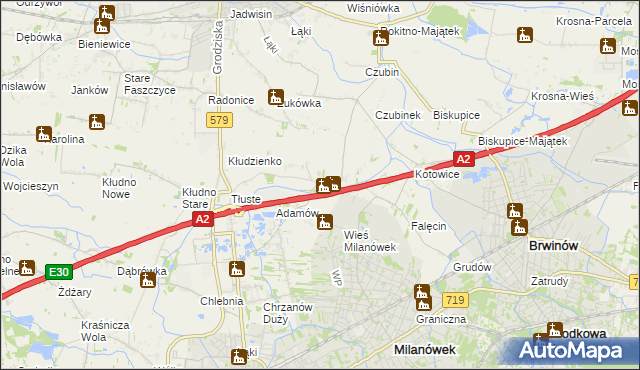 mapa Żuków gmina Grodzisk Mazowiecki, Żuków gmina Grodzisk Mazowiecki na mapie Targeo