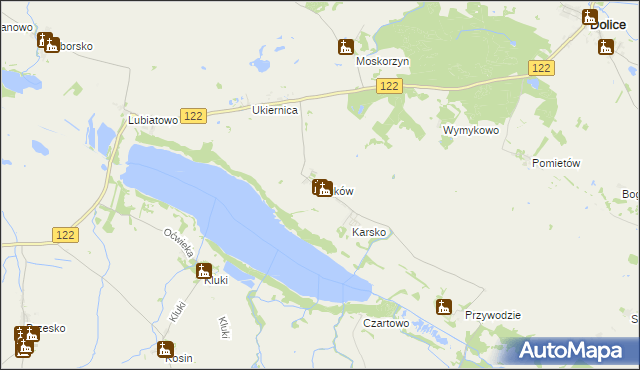 mapa Żuków gmina Przelewice, Żuków gmina Przelewice na mapie Targeo