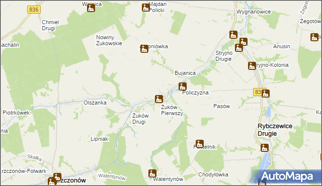 mapa Żuków-Kolonia, Żuków-Kolonia na mapie Targeo