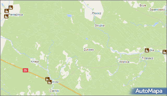 mapa Żukowo gmina Koczała, Żukowo gmina Koczała na mapie Targeo