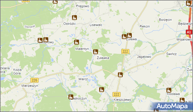 mapa Żuławka gmina Pruszcz Gdański, Żuławka gmina Pruszcz Gdański na mapie Targeo