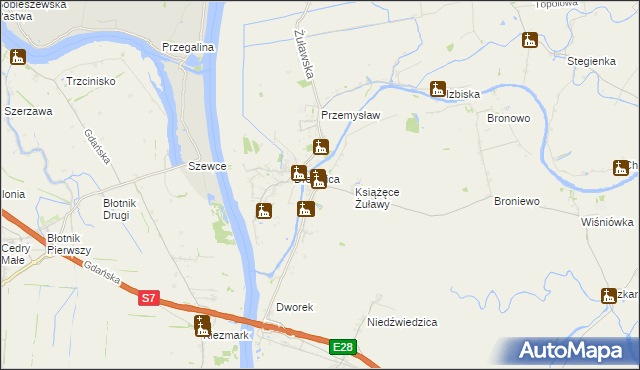 mapa Żuławki, Żuławki na mapie Targeo