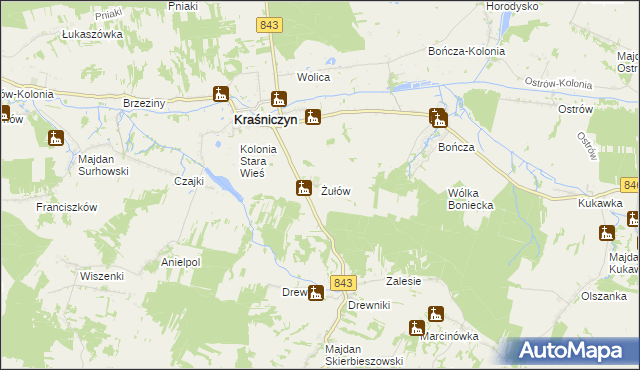 mapa Żułów, Żułów na mapie Targeo
