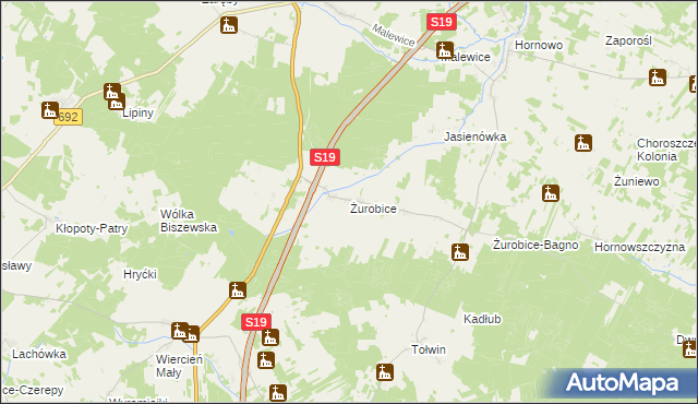 mapa Żurobice, Żurobice na mapie Targeo