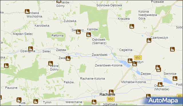 mapa Zwiartówek, Zwiartówek na mapie Targeo