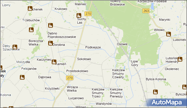 mapa Zwierzchociny, Zwierzchociny na mapie Targeo