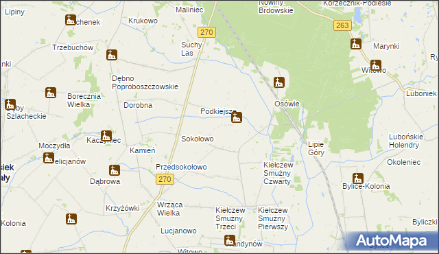 mapa Zwierzchociny, Zwierzchociny na mapie Targeo