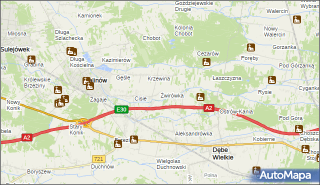 mapa Żwirówka, Żwirówka na mapie Targeo