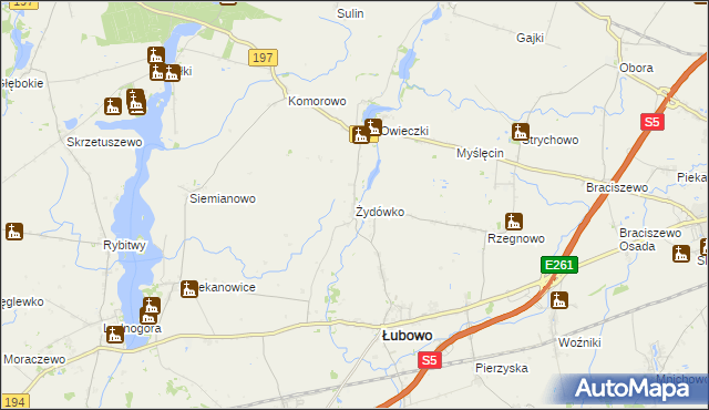 mapa Żydówko, Żydówko na mapie Targeo