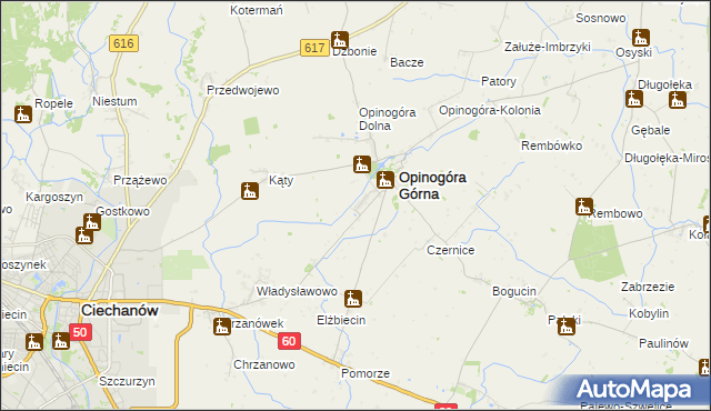 mapa Zygmuntowo gmina Opinogóra Górna, Zygmuntowo gmina Opinogóra Górna na mapie Targeo