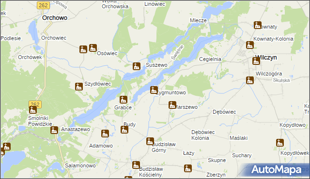 mapa Zygmuntowo gmina Wilczyn, Zygmuntowo gmina Wilczyn na mapie Targeo