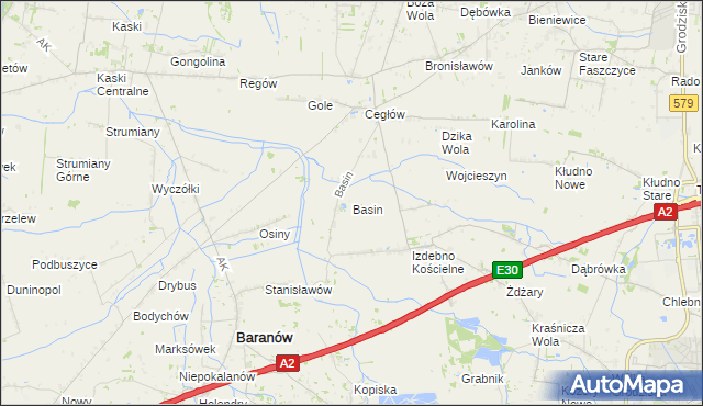 mapa Basin gmina Baranów, Basin gmina Baranów na mapie Targeo