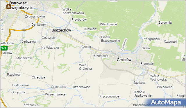 mapa Brzóstowa, Brzóstowa na mapie Targeo