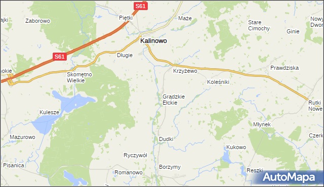 mapa Grądzkie Ełckie, Grądzkie Ełckie na mapie Targeo